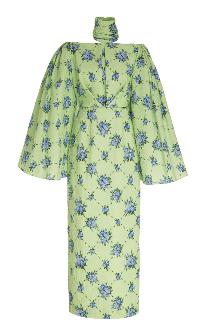Moda Operandi Emilia Wickstead Floral-print Cotton-blend Turtleneck Dress Size: 8