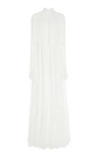 Jonathan Simkhai Embroidered Chiffon Mock Neck Ruffle Tiered Maxi Dress