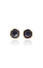 Kimberly Mcdonald 18k Gold Diamond And Blue Geode Earrings
