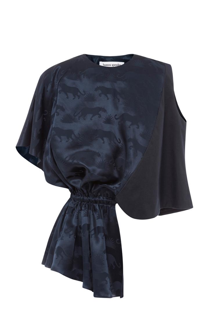 Bianca Spender Asymmetrical Side Gathered Top