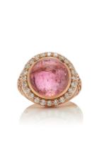 Marlo Laz 14k Rose Gold Tourmaline And Diamond Ring