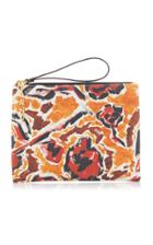 Marni Printed Canvas-paneled Leather Clutch