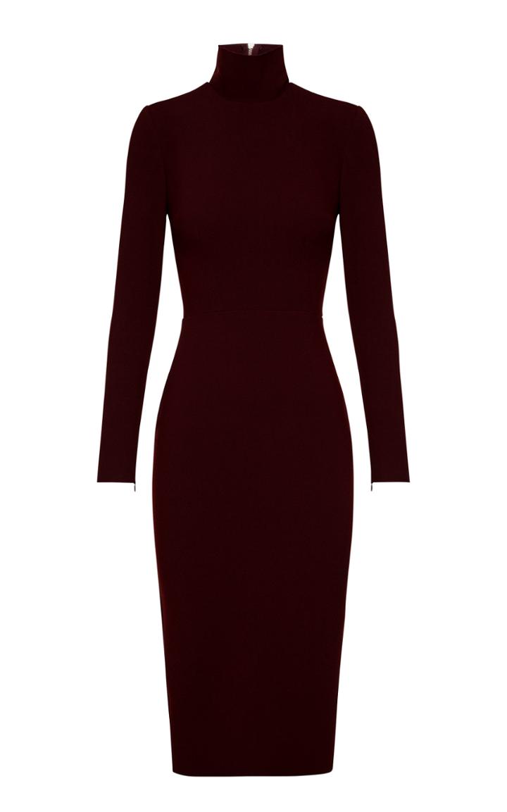 Alex Perry Lauchlan Crepe Turtleneck Midi Dress