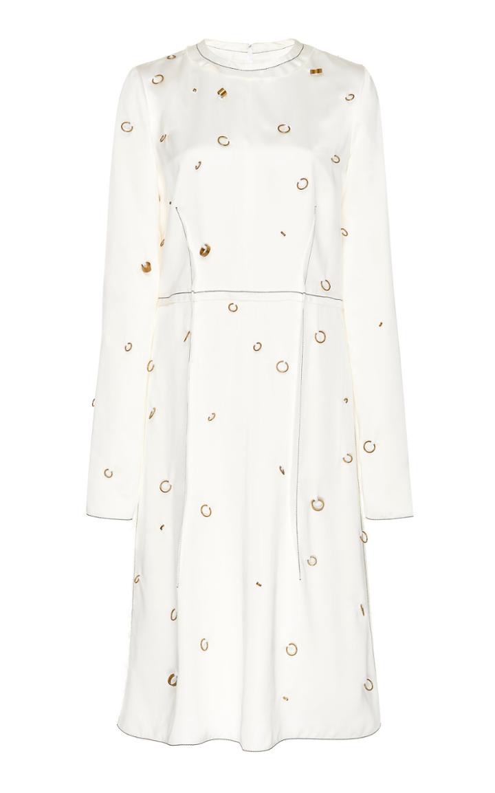 Marni Embellished Satin Midi Dress