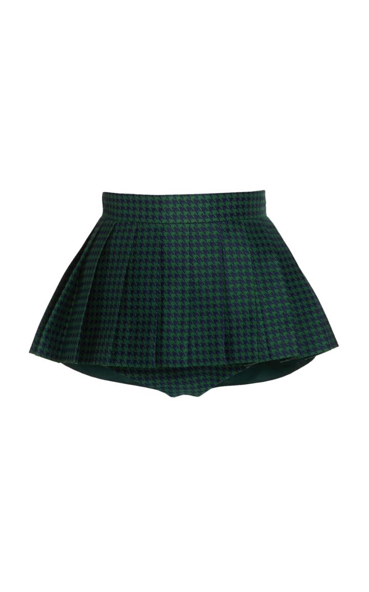 Pushbutton Plaid Tweed Skort
