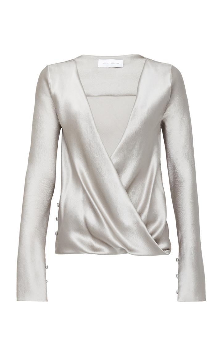 Marina Moscone Cross Draped Blouse