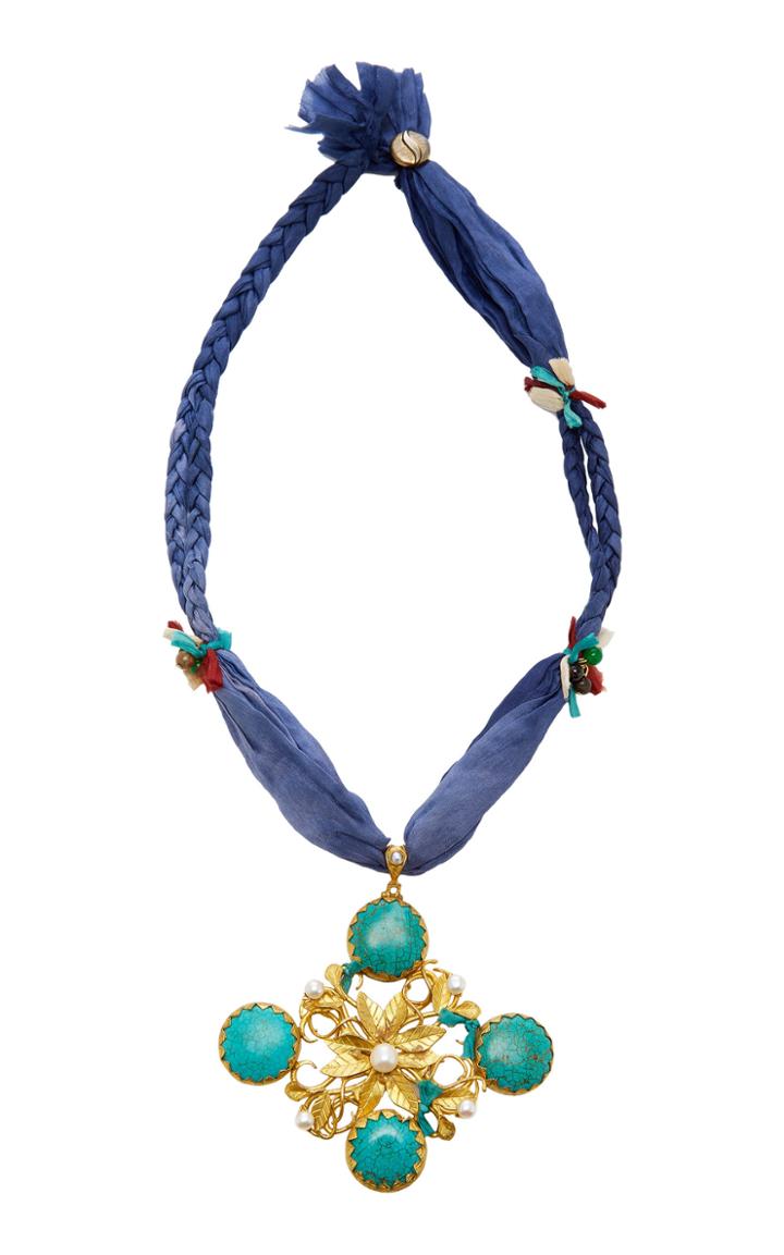 Cabana One-of-a-kind M'o Exclusive Multi-turquoise Pendant Necklace