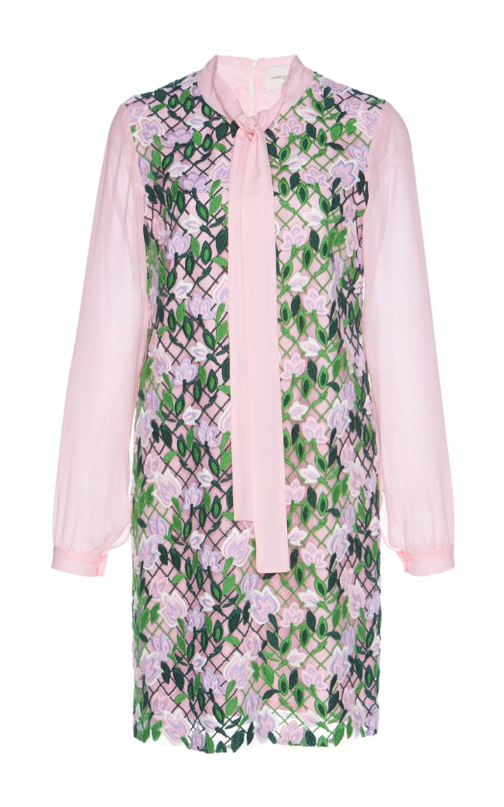 Giuseppe Di Morabito Embroidered Georgette Bow Neck Dress