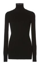 Paco Rabanne Ribbed Knit Button Turtleneck