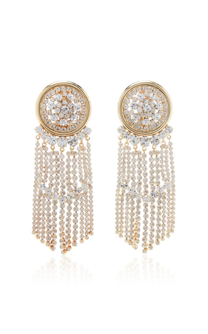 Moda Operandi Alessandra Rich Glass Crystal Cascade Earrings