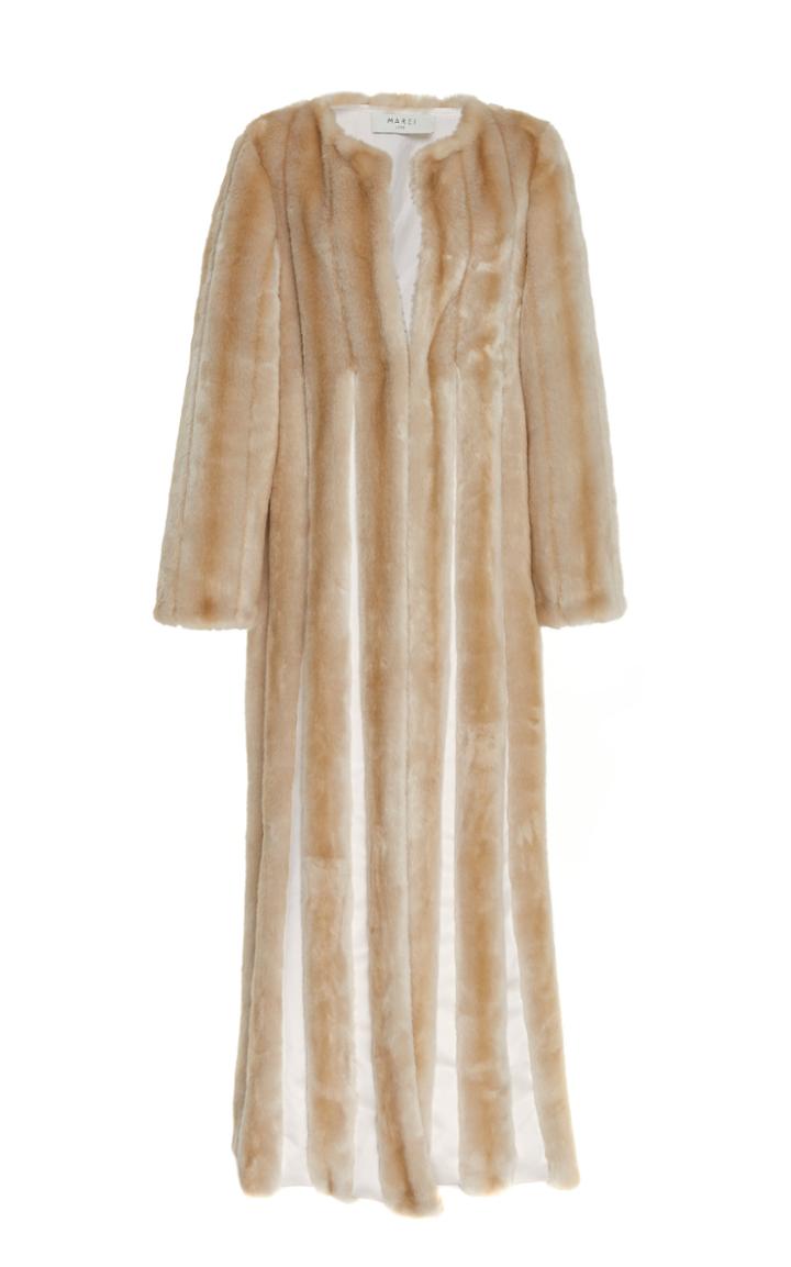 Marei 1998 Mallow Faux Fur Long Coat