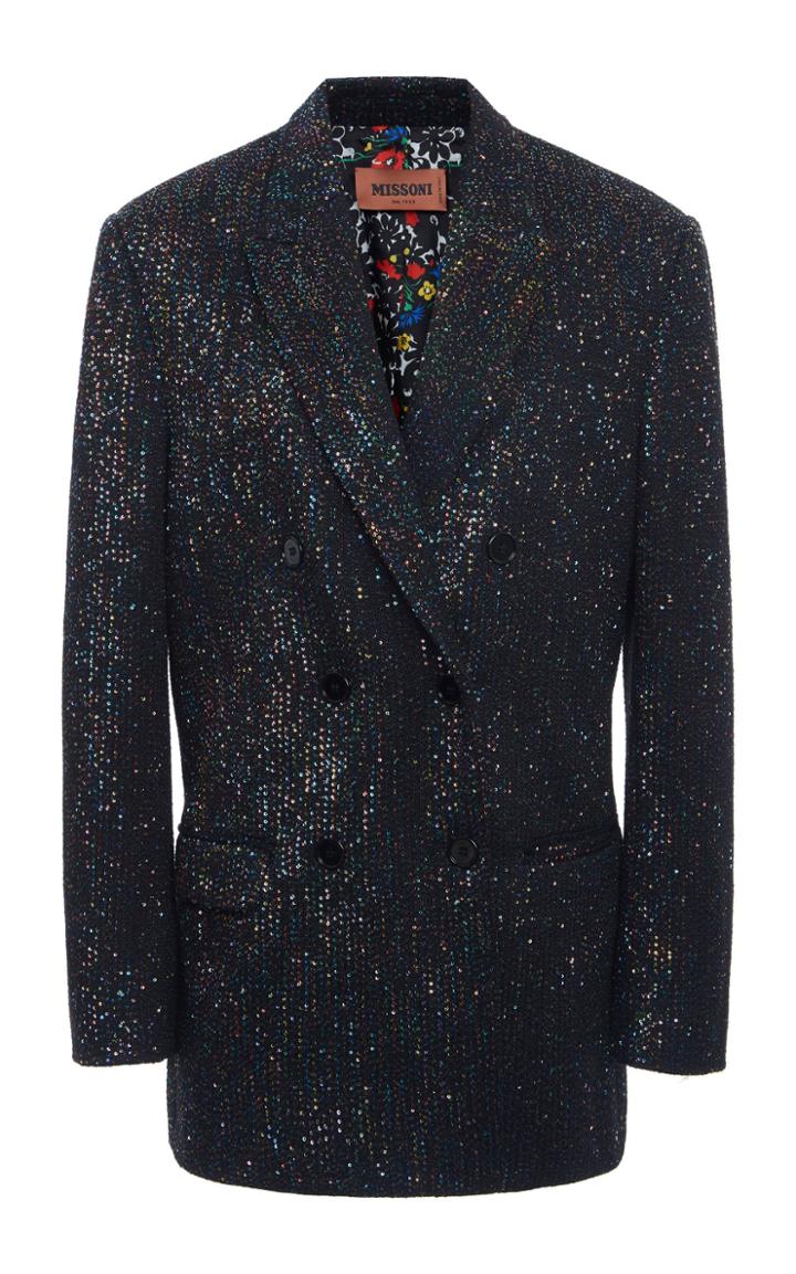 Moda Operandi Missoni Double-breasted Glitter-effect Blazer Size: 42