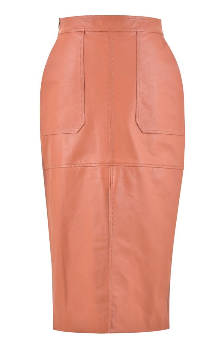 Moda Operandi Johanna Ortiz Tiempos Inciertos Leather Midi Skirt