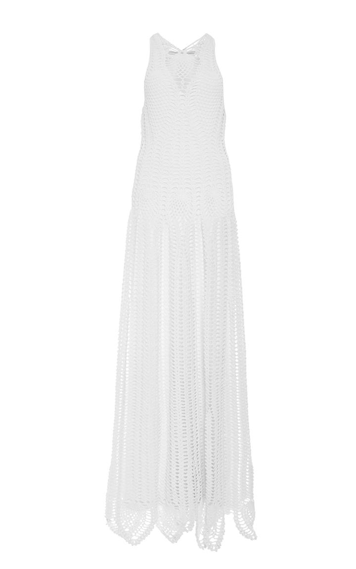 Rosetta Getty Sleeveless Crewneck Hand Crocheted Tank Gown