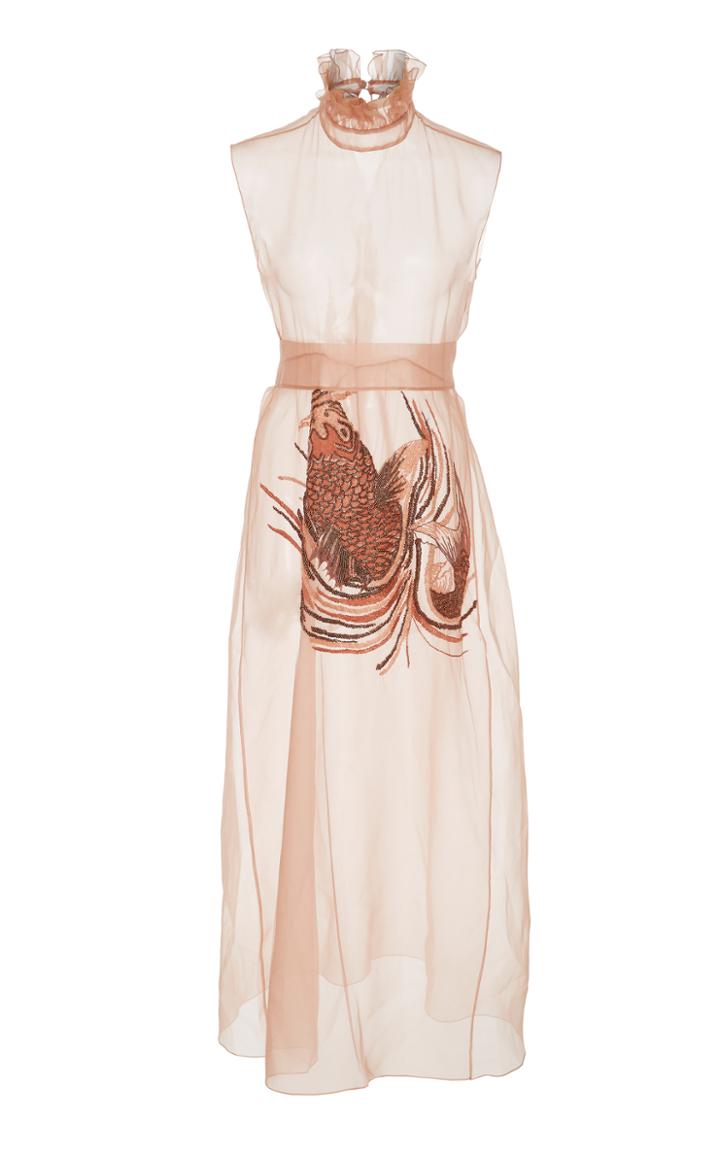 Lake Studio Sleeveless Embroidered Sheer Dress
