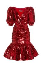 Rodarte Wrap-effect Ruched Sequined Dress