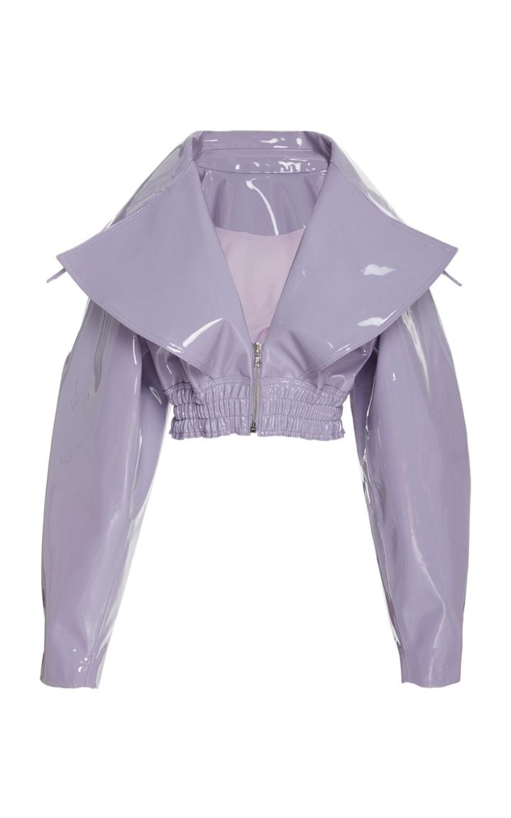 Christian Siriano Faux Patent Leather Moto Jacket