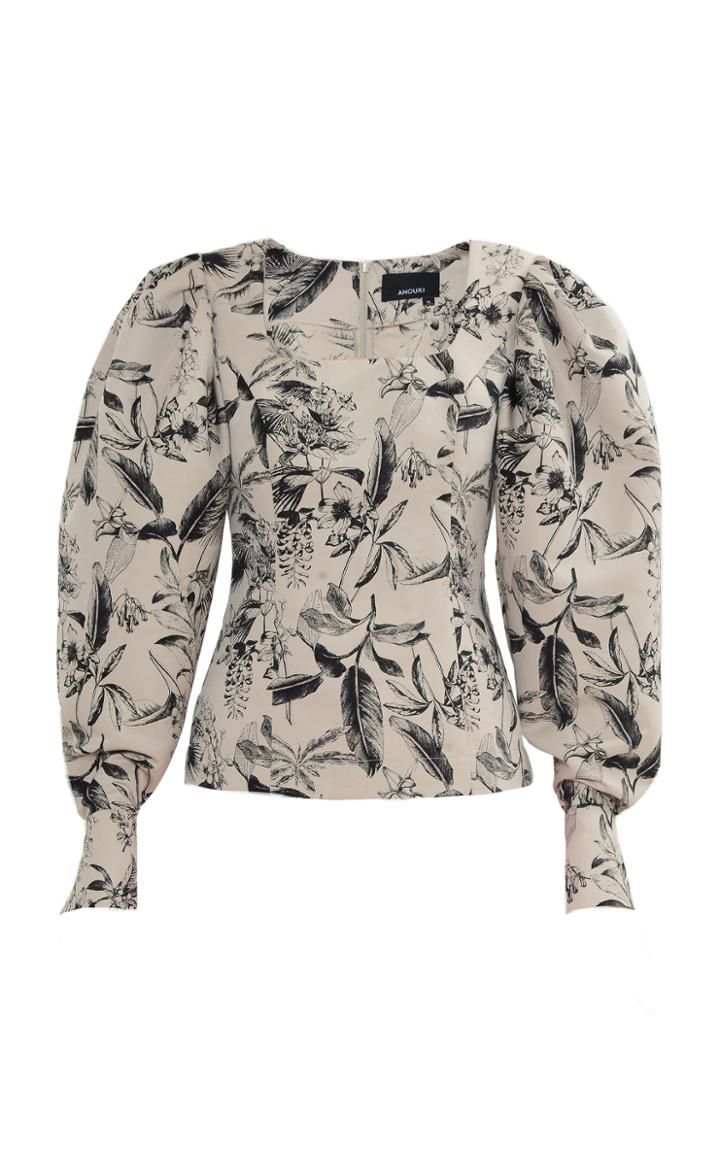 Moda Operandi Anouki Floral Printed Puff Sleeve Blouse