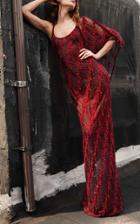Naeem Khan Scoop Neck Sheath Gown
