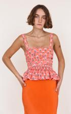 Moda Operandi Ciao Lucia Isla Printed Smocked Tank Blouse