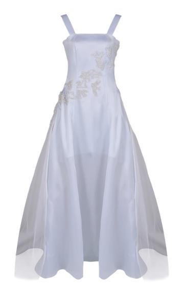 Shatha Essa Dove Embellished Satin Gown