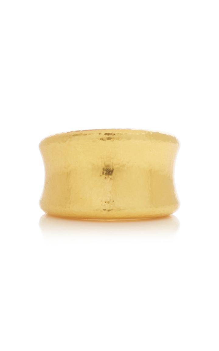 Ilias Lalaounis 18k Gold Hand Hammered Geometric Ring