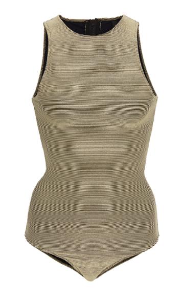 Rochelle Sara Ribbed Brittany Zip Back One Piece