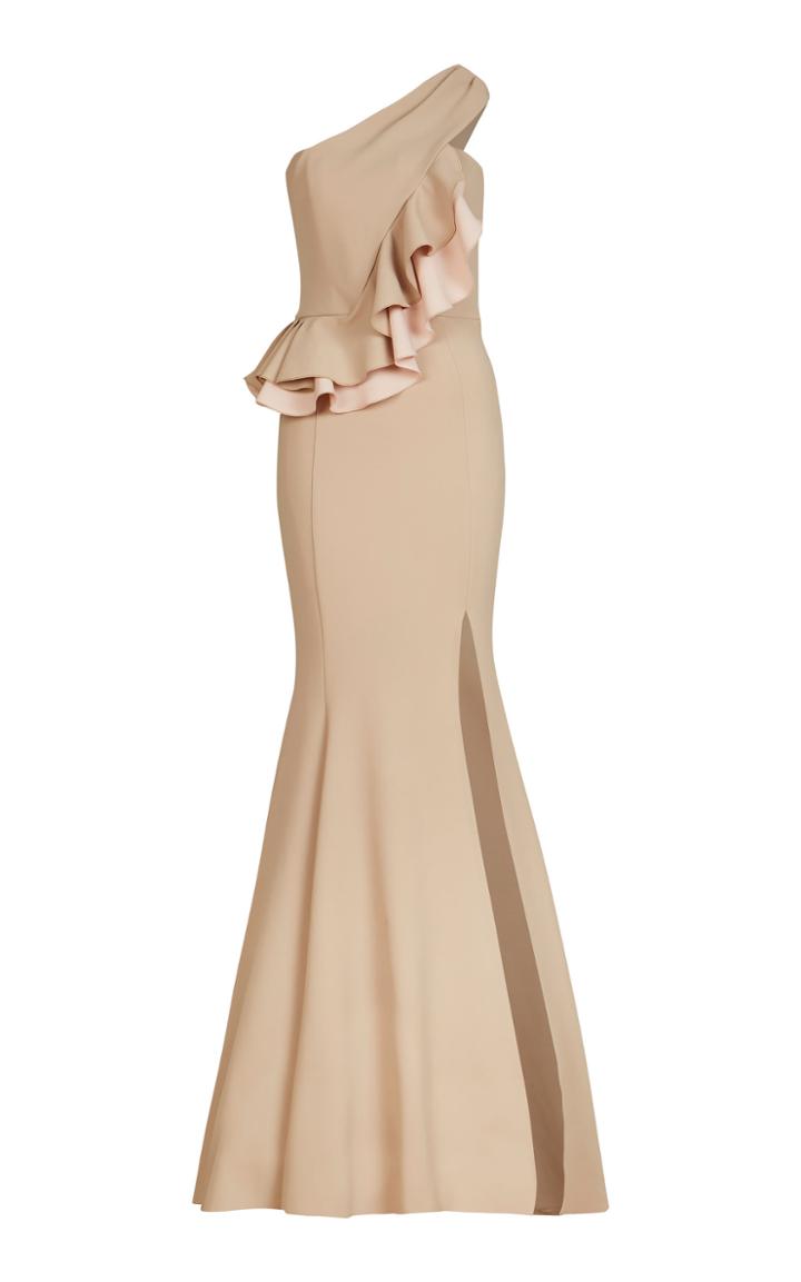 Lana Mueller Efia One Shoulder Ruffle Gown