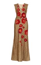 Roopa Sleeveless Floral Embroidered Gown