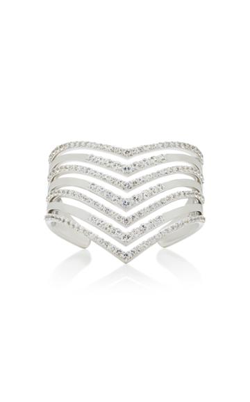 Lynn Ban Jewelry Sterling Silver White Sapphire Cuff