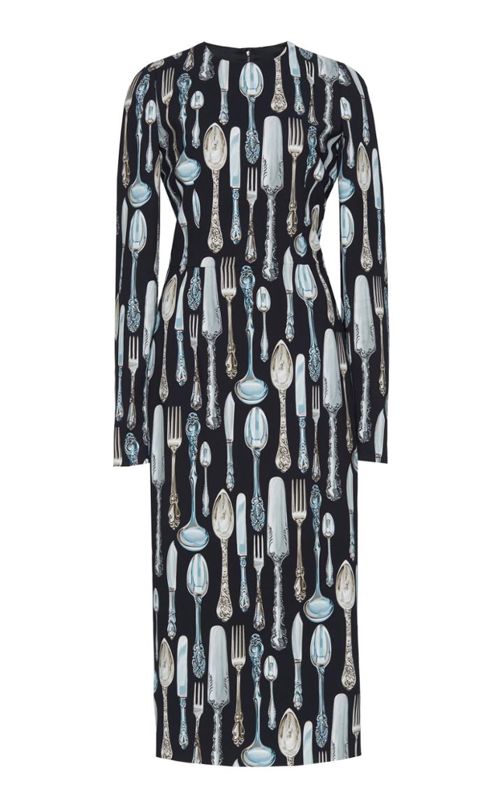 Dolce & Gabbana Silver Wear Print Dress