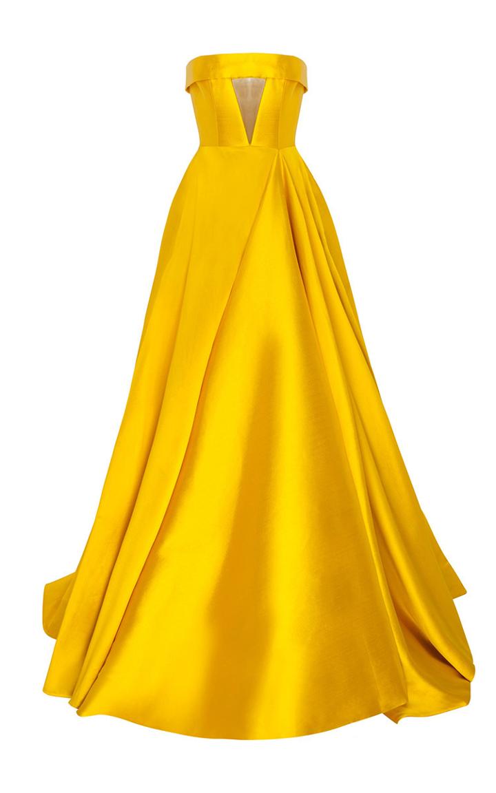Alex Perry The Elsa Silk Strapless Crinoline Cuff Gown
