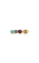 Moda Operandi Gaya 18k Yellow Gold Blue Eye Trinit Ring