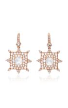 Nam Cho 18k Pink Gold Moonstone And Diamond Drop Earrings