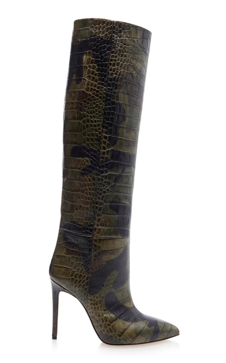 Paris Texas Croc-embossed Leather Boots