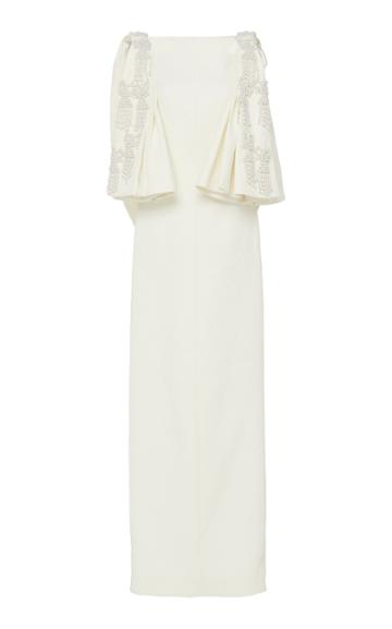 Emilia Wickstead Harmony Embellished Draped Cloque Gown