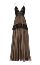 Maria Lucia Hohan Hailee Metallic Mousseline Maxi Dress
