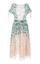 Lela Rose Open Shoulder Midi Dress