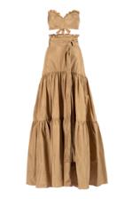 Moda Operandi Maria Lucia Hohan Estella Belted Tiered Taffeta Maxi Skirt Size: 34