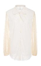 Alcoolique Bbb Mesh Pearl Sleeve Top