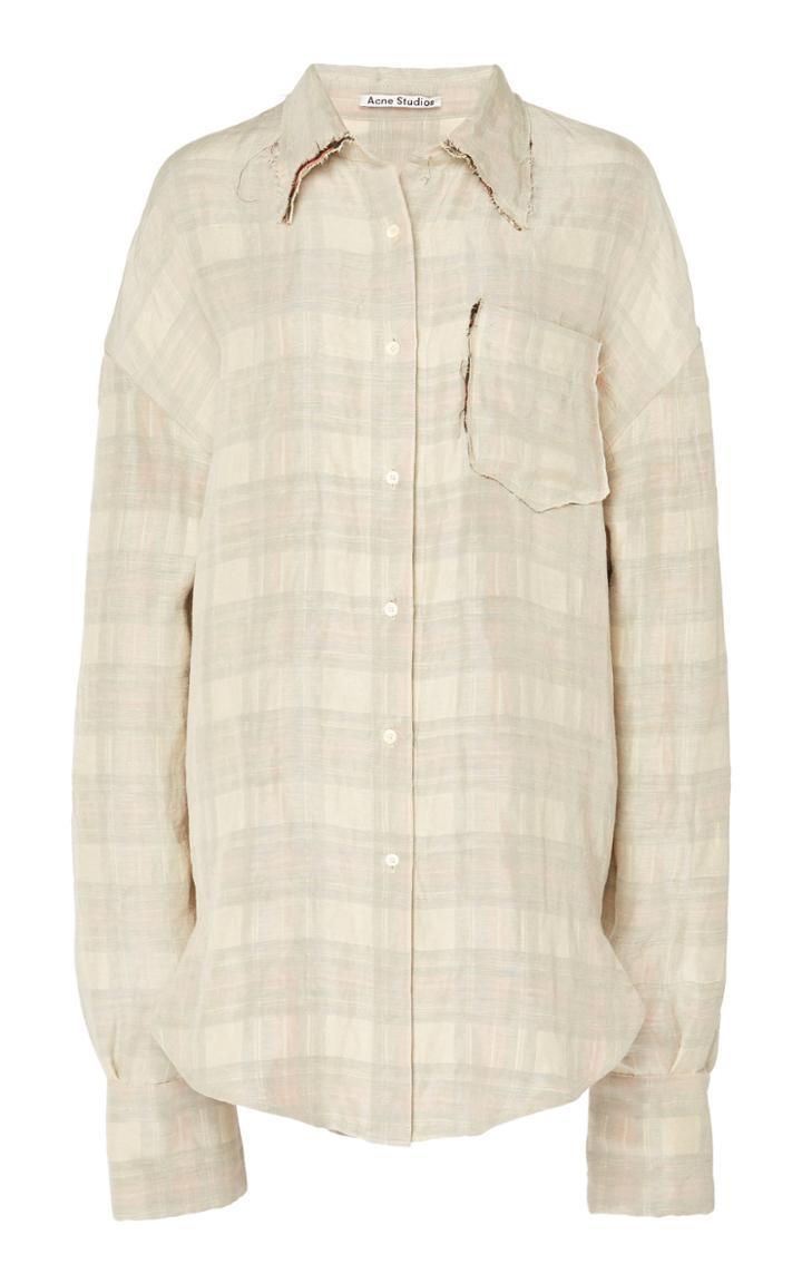 Acne Studios Sadira Plaid Linen-blend Shirt