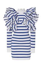 Balmain Stripe Ruffle Mini Dress