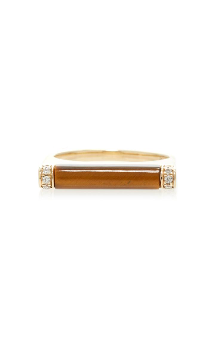 Sydney Evan Tiger Eye Bar Roll Ring