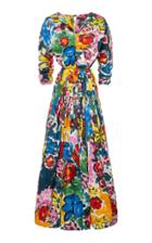Moda Operandi Marni Floral-print Cotton Open-back Maxi Dress Size: 36
