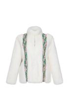 Blumarine Fur Coat With Floral Embroidery