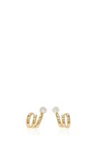 Hueb 18k Yellow Gold Diamond Flower Earrings