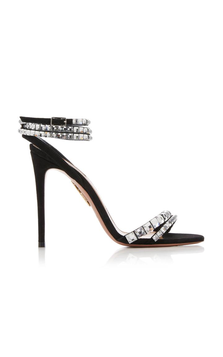 Aquazzura So Vera Embellished Suede Sandals