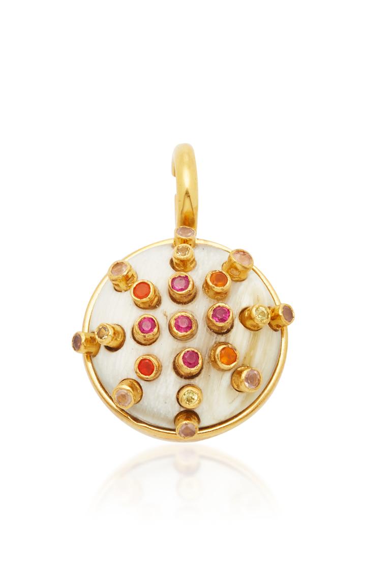 Ashley Pittman Mixed Horn And Stone Round Sarah Pendant