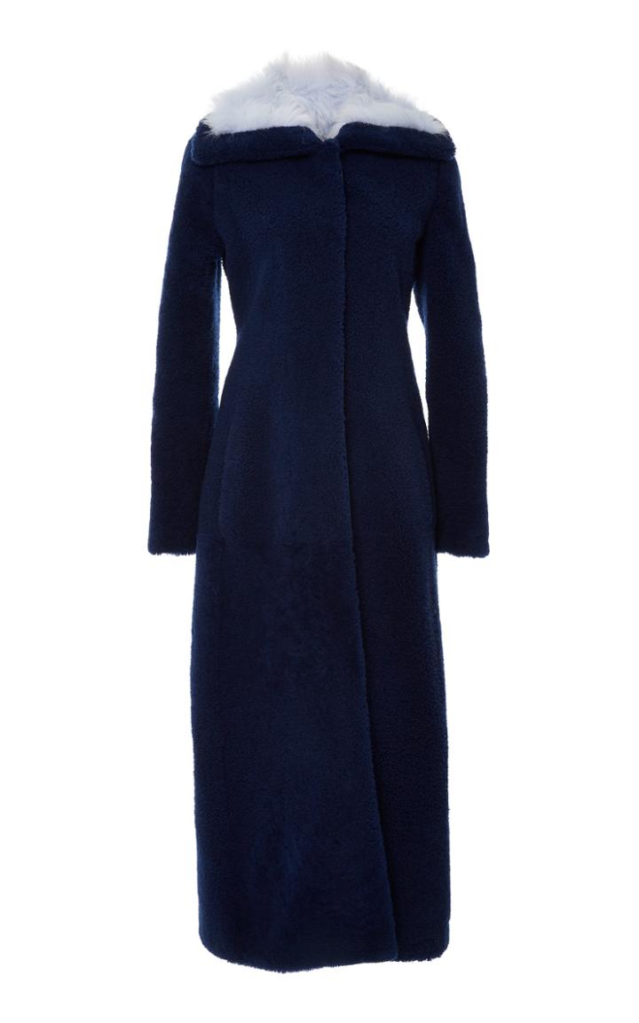 Brandon Maxwell Long Shearling Coat