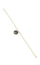 Names By Noush Treasure Disk Arabic Initial Bracelet With Onyx Gemstone